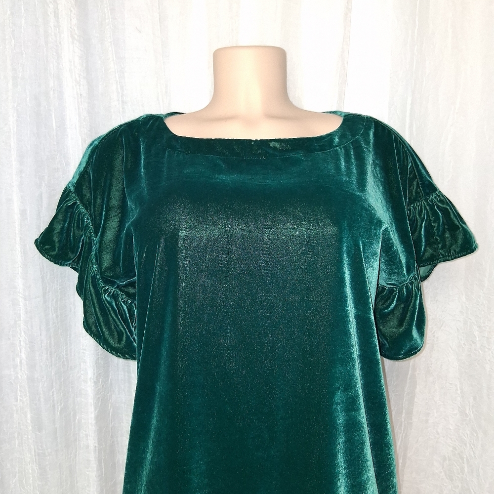 GAP Emerald Velvet Mini Dress Women Size S - Picture 15 of 16